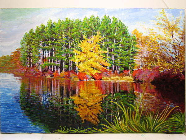 Fall on Lake Kanawayke Painting
