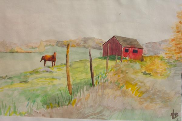 Pasture in Lagrangeville Painting